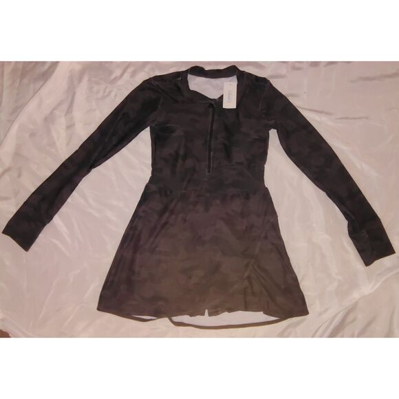 Cagola Other - NWT 1 Piece Swim Dress Long Sleeve Size Medium Grey Black Camo UPF 50 Cagola